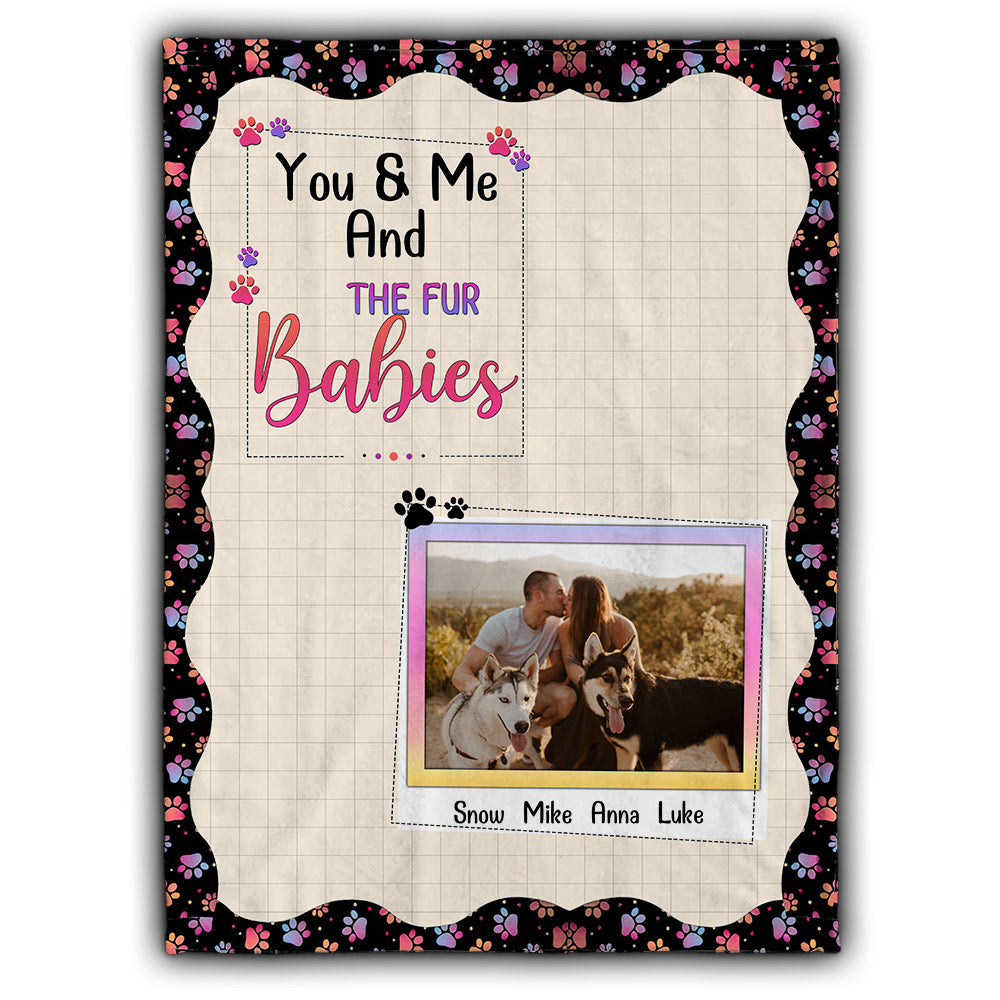 You & Me And The Fur Babies - Personalized Couple Blanket