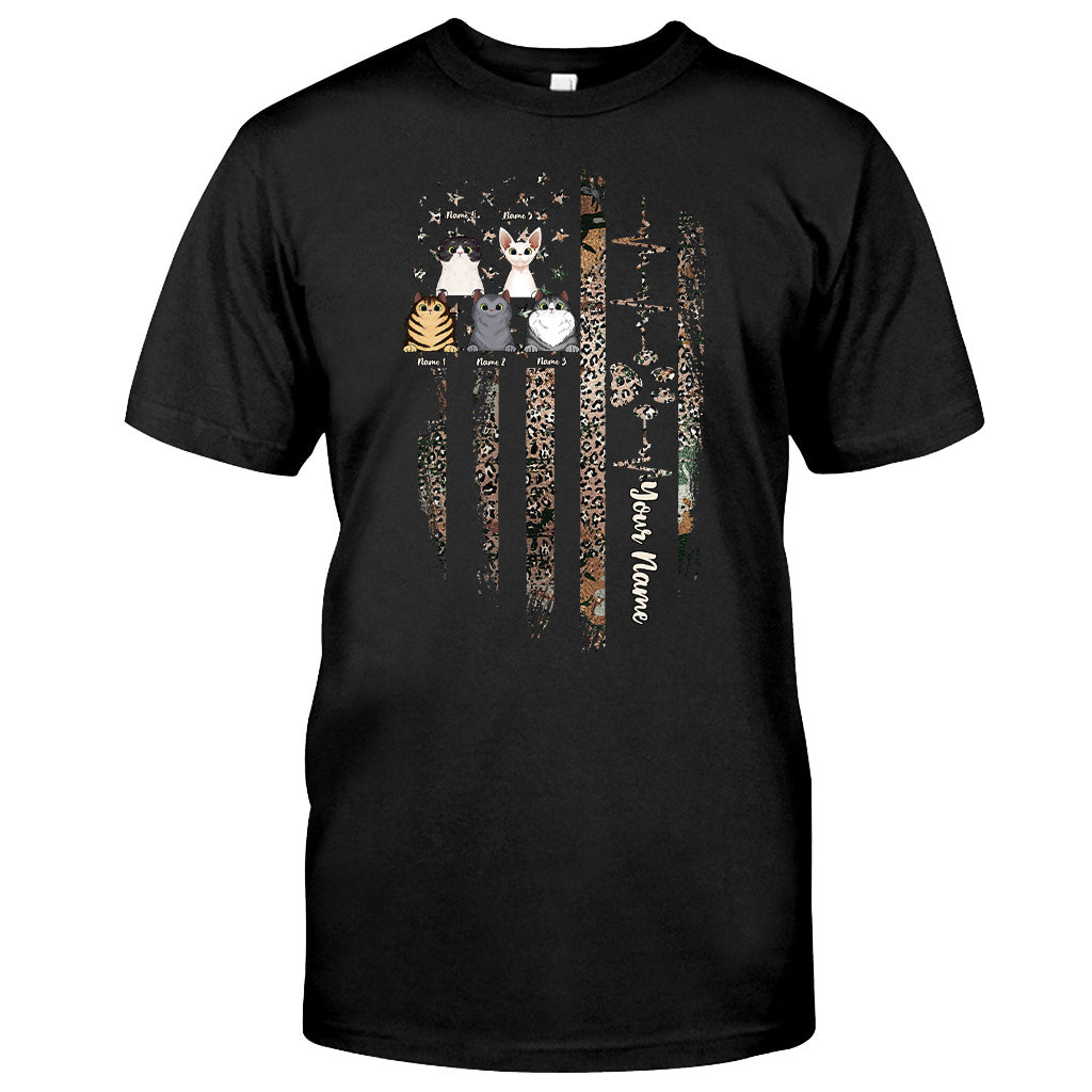 Love My Cats - Personalized Independence Day Cat T-shirt and Hoodie