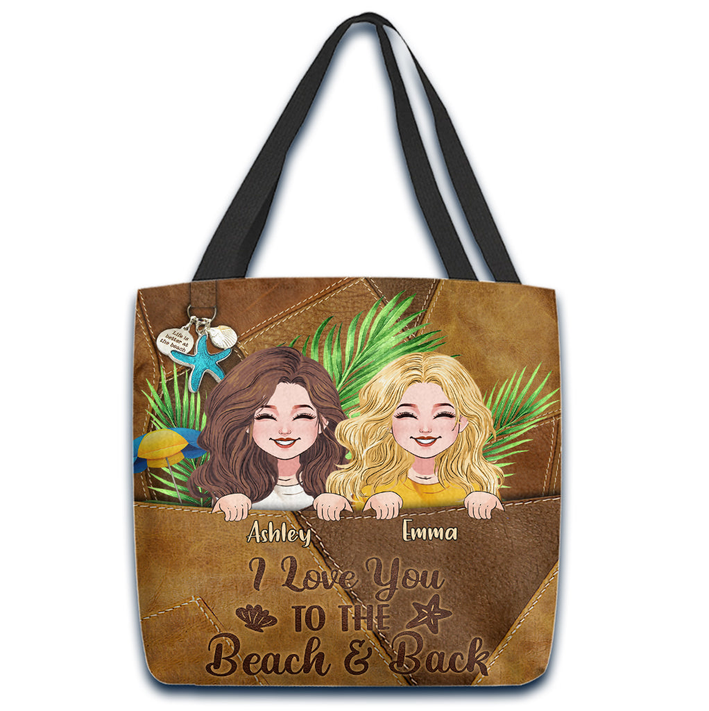 I Love You To The Beach - Personalized Bestie Tote Bag
