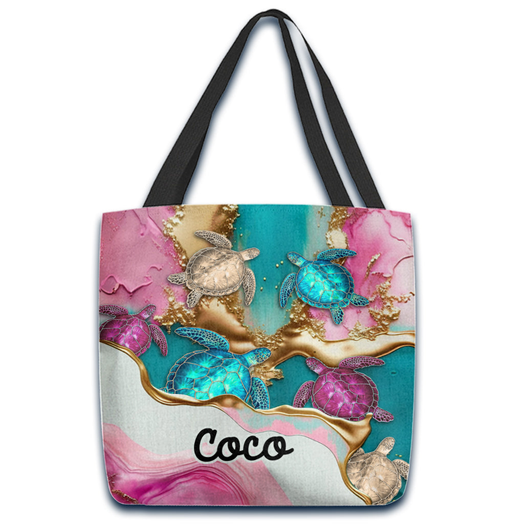Beach Please - Sac fourre-tout personnalisé en forme de tortue