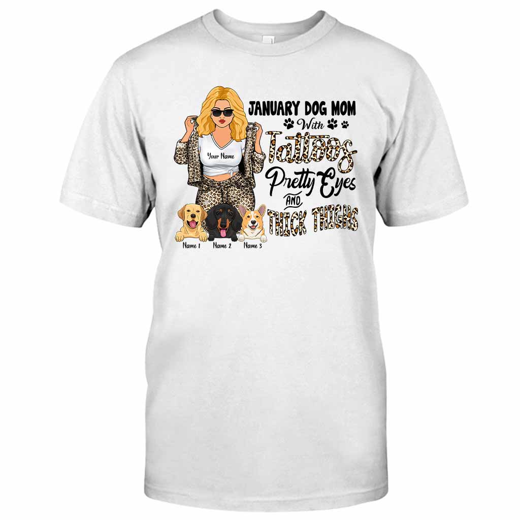 Maman chienne tatouée aux jolis yeux et aux cuisses bien charnues - T-shirt et sweat à capuche personnalisés pour la fête des mères