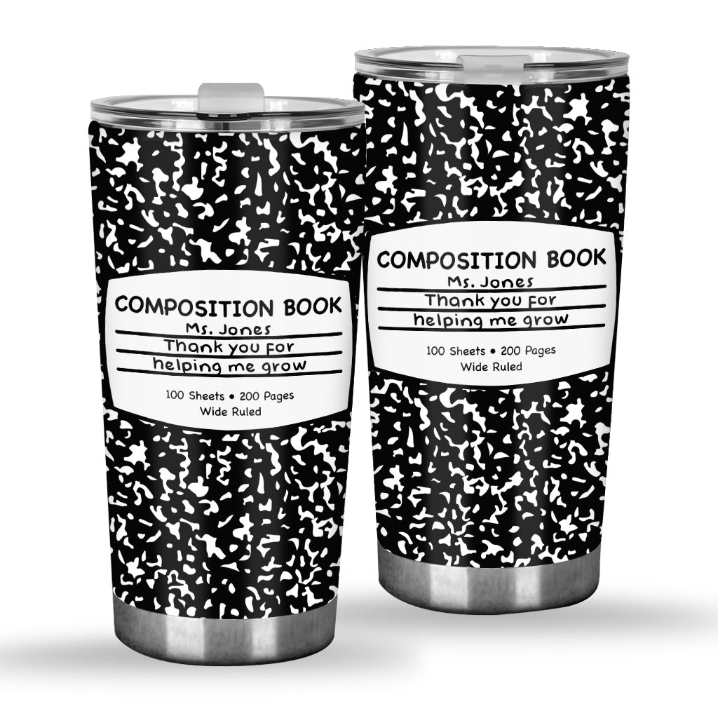 Merci de m'avoir aidé à grandir - Gobelet personnalisé pour enseignant