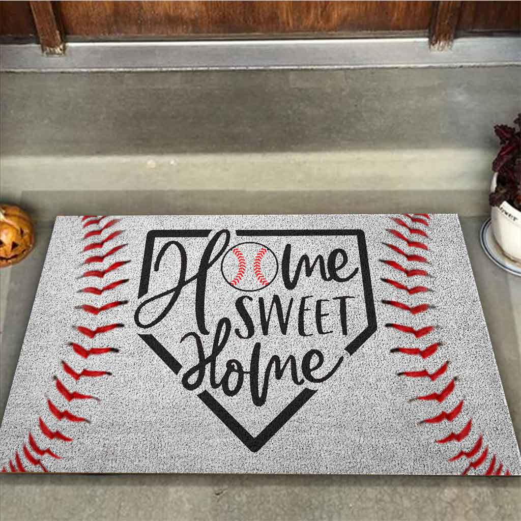 « Home Sweet Home » - Paillasson en fibre de coco à motif baseball