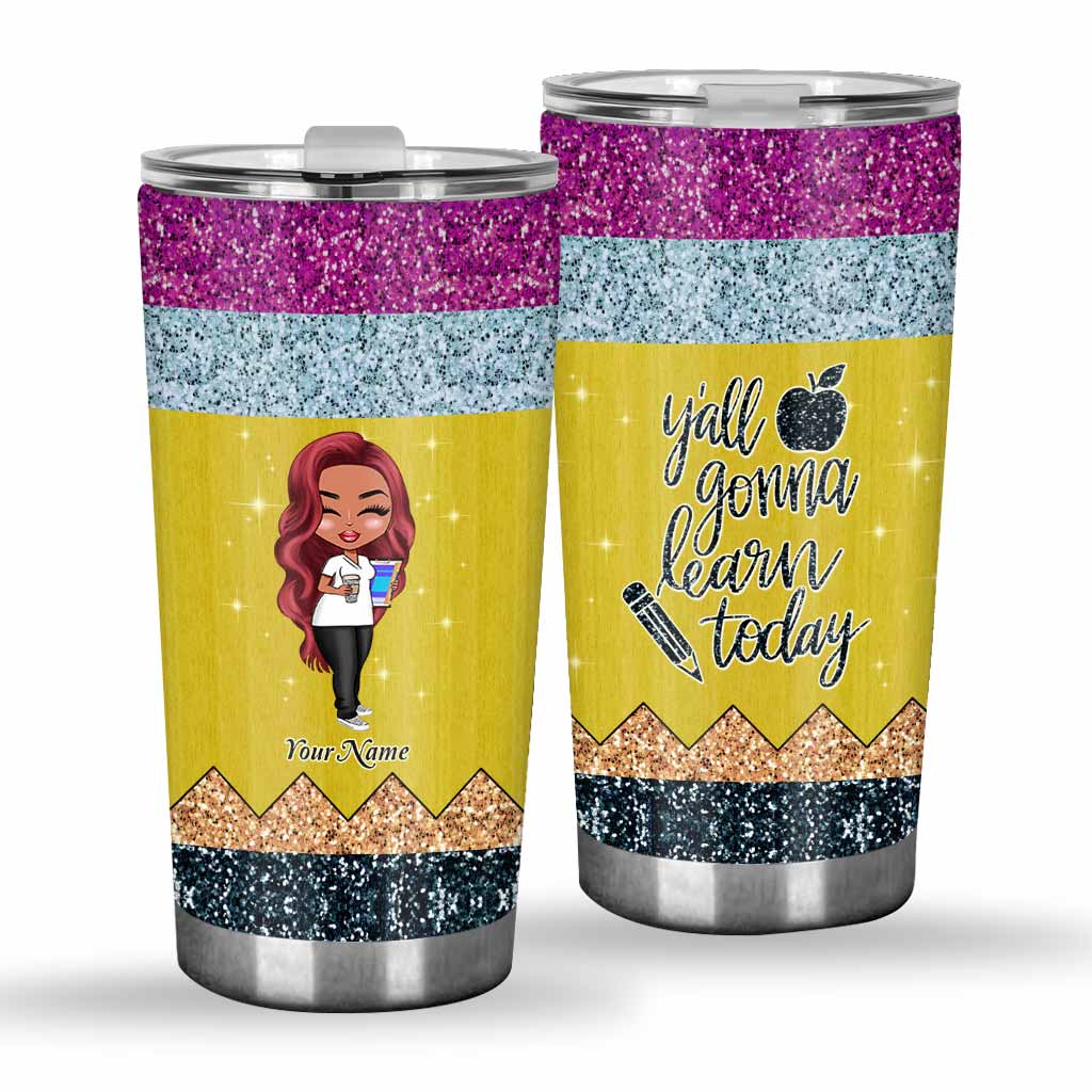 Teaching Is A Work of Heart - Personalized Teacher Tumbler With 3D Pattern Print