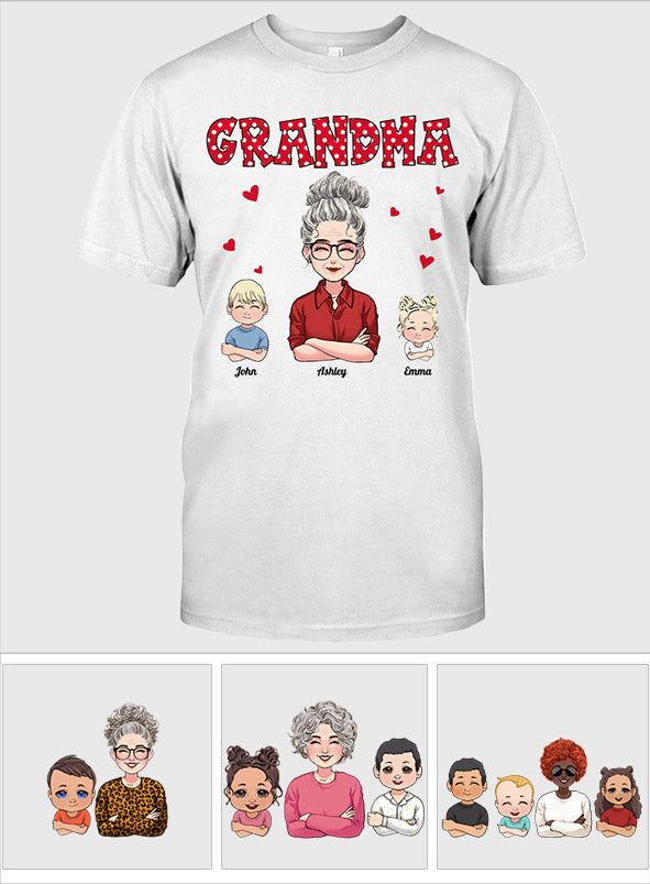 Grand-mère/Mère et Enfants - T-shirt et sweat à capuche personnalisés pour la fête des mères
