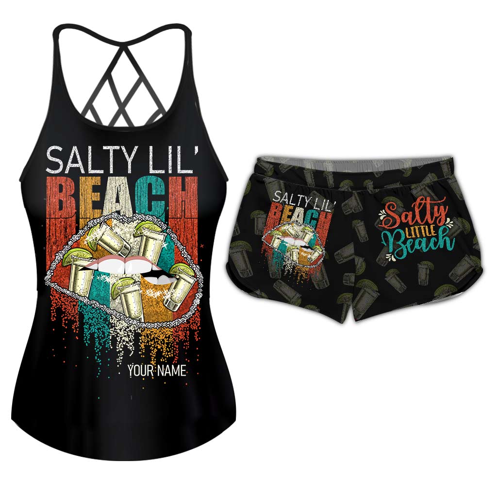 Salty Lil Beach - Débardeur et short femme personnalisés « Amoureux de la mer »