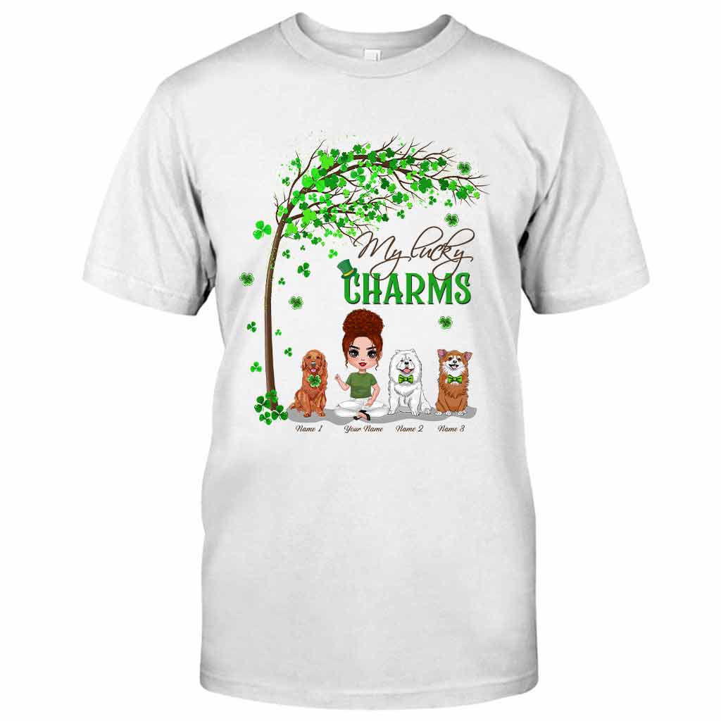 T-shirt et sweat à capuche personnalisés « Chiens et fille irlandais pour la Saint-Patrick » (fête irlandaise).