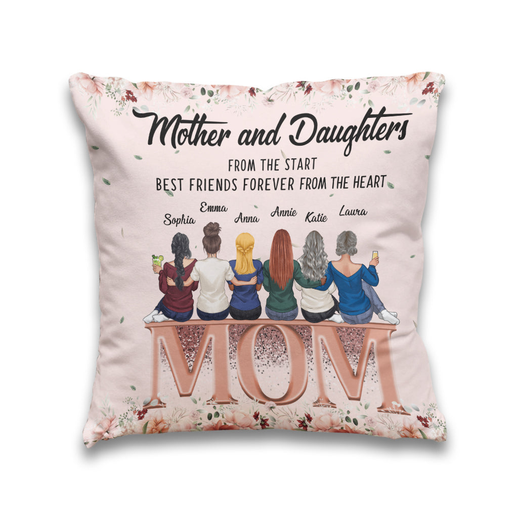 Amour mère-fille - Coussin décoratif personnalisé pour la fête des mères