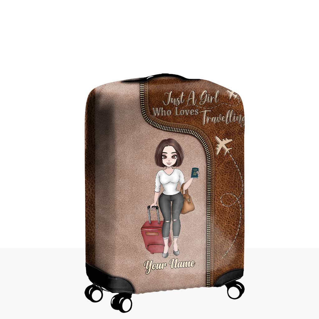 Une fille qui adore voyager - Housse de bagage personnalisée