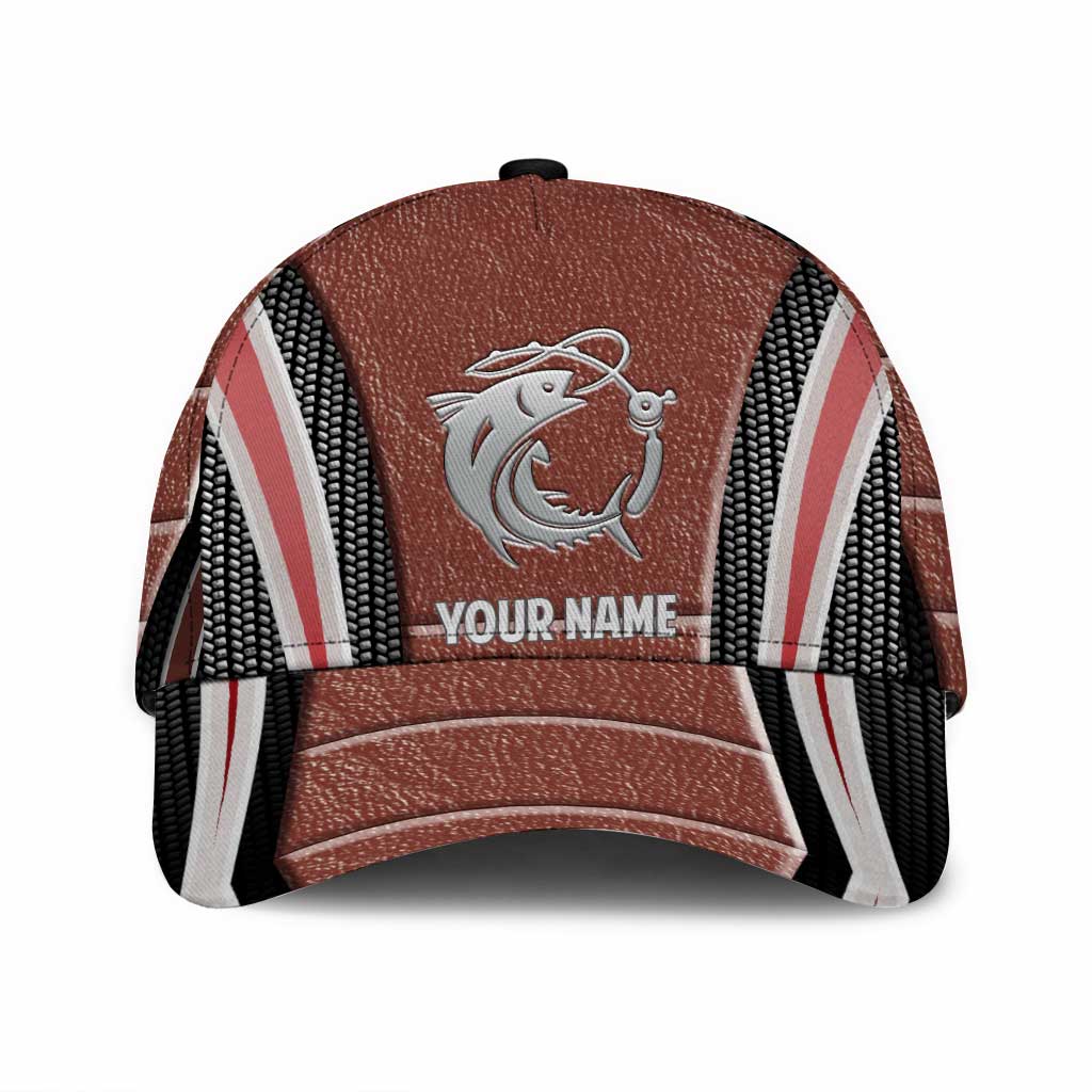 Love Fishing - Personalized Classic Cap With Metal Pattern Print