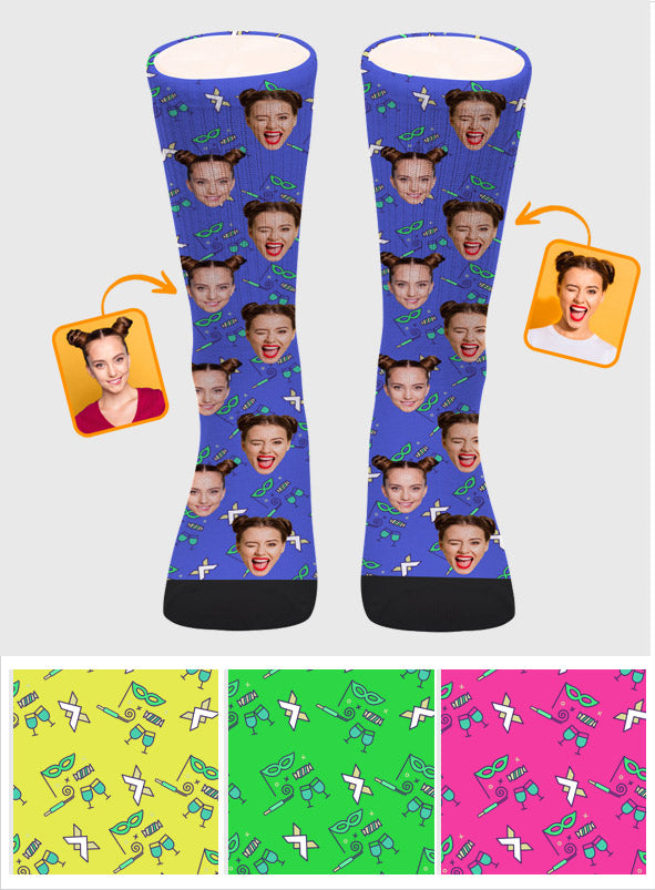 Chaussettes personnalisées pour meilleures amies - Motifs personnalisés pour fêtes -