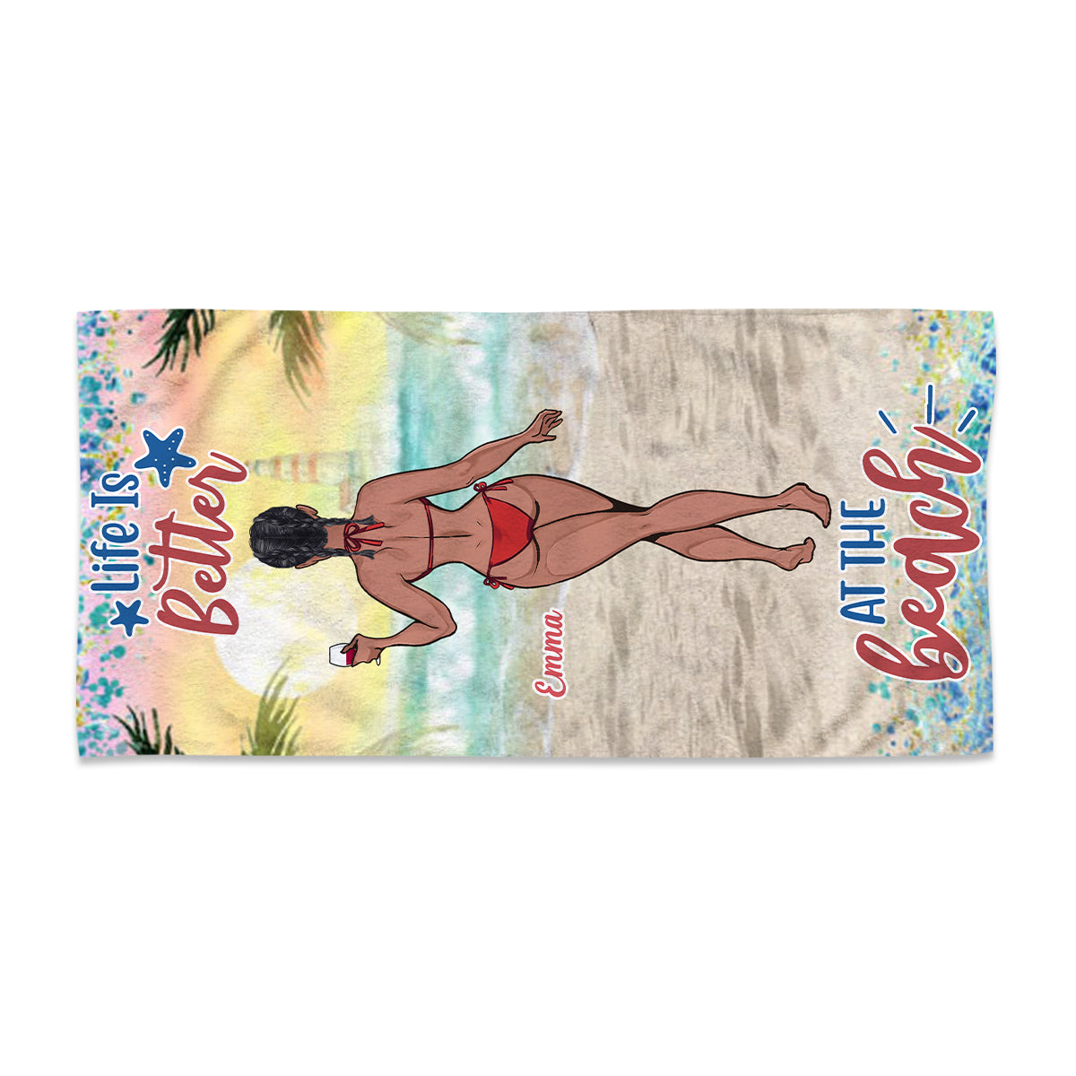 Sandy Toes Sun Kissed Nose - Sea Lover gift for friend, sister, girlfriend, wife, mom - Personalized Beach Towel