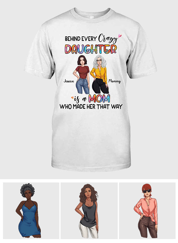 Derrière chaque fille - T-shirt et sweat à capuche personnalisés pour la fête des mères