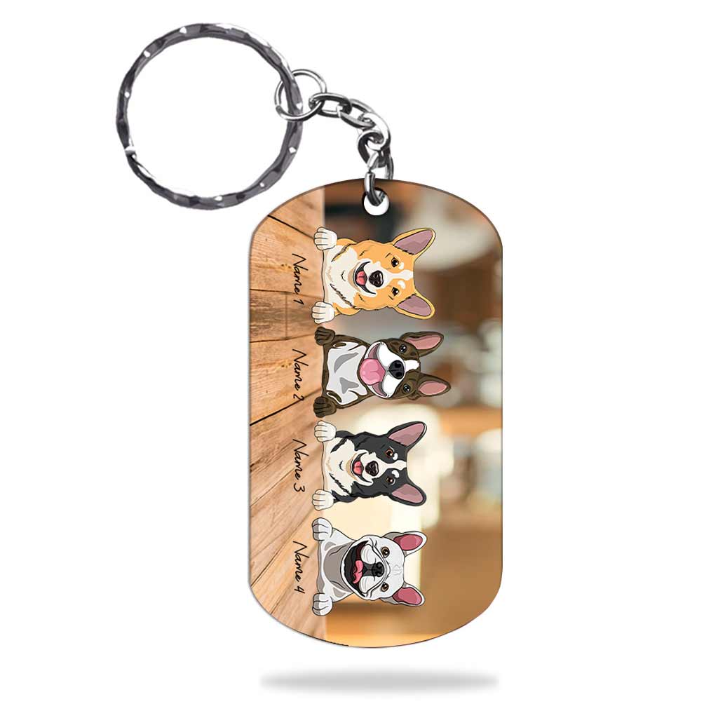 Drive Safe I Need You Here With Me - Personalized Father's Day Dog Stainless Steel Keychain