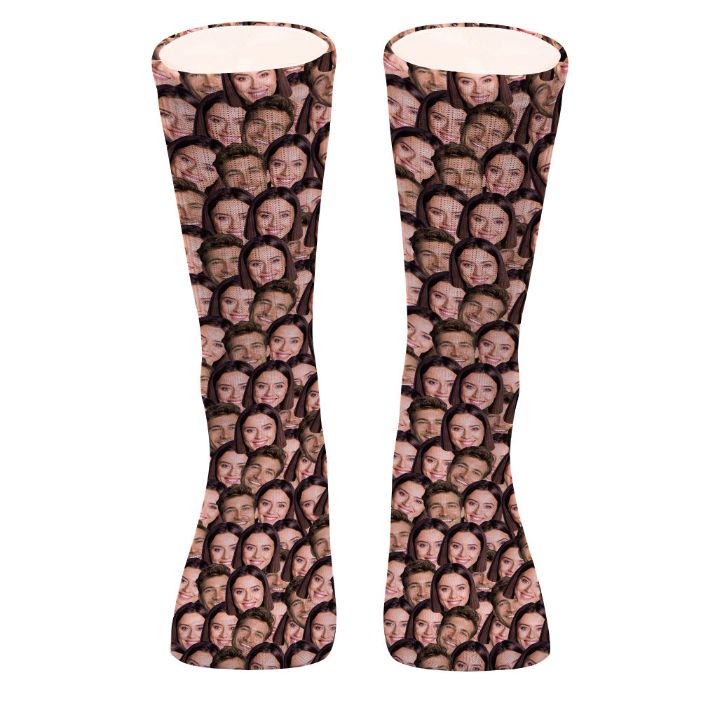 Chaussettes personnalisées avec imprimé visage - Chaussettes personnalisées pour couples