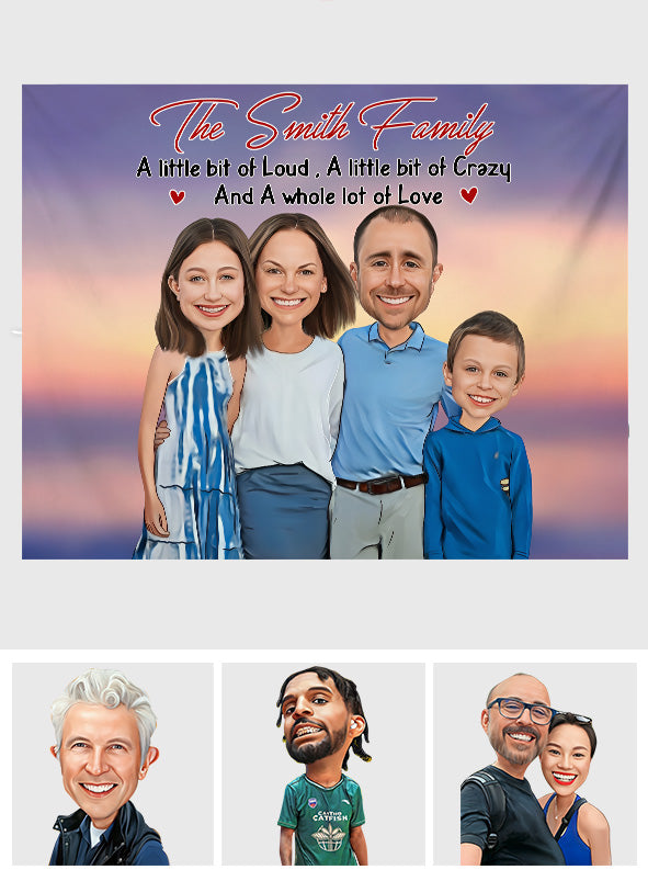 A Whole Lot Of Love - Personalized Family Wall Tapestry