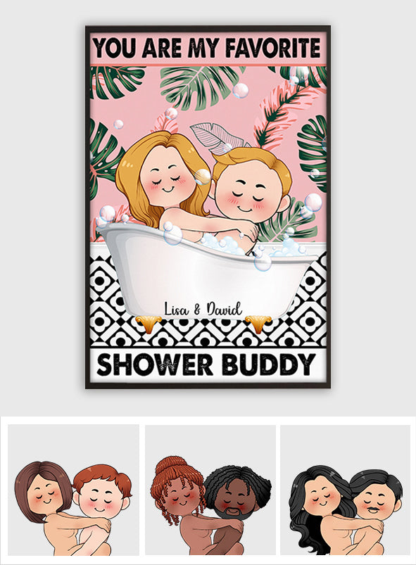 Tu es mon/ma partenaire de douche préféré(e) - Toile et affiche personnalisées pour couples