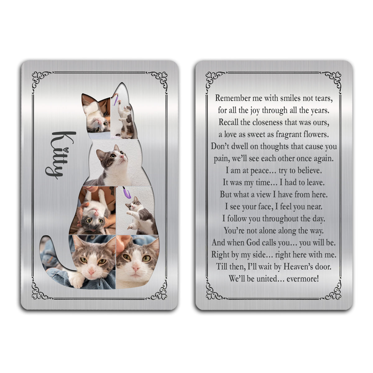 Souviens-toi de moi - Carte personnalisée pour portefeuille chat