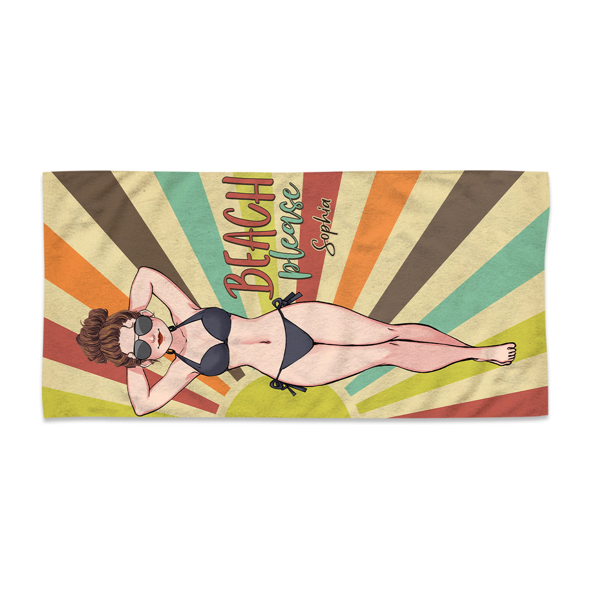 Toujours en vacances - Cadeau pour les amoureux de la mer : serviette de plage personnalisée pour une amie, une sœur, une petite amie, une épouse ou une maman