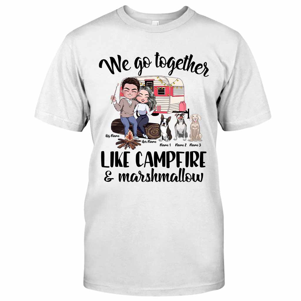 You And Me And The Dogs And The Campfire - Personalized Camping T-shirt and Hoodie