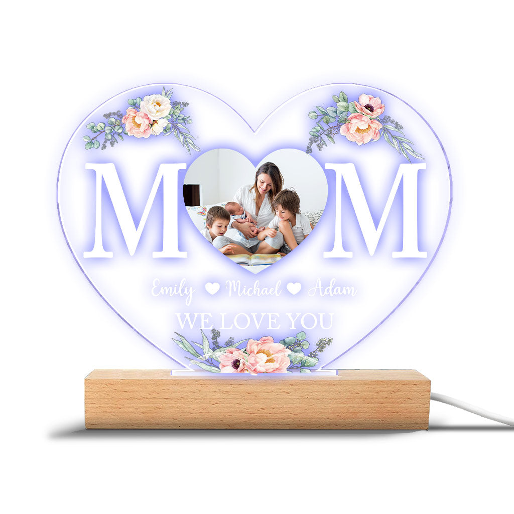 Maman - Plaque lumineuse personnalisée en forme de maman pour la fête des mères