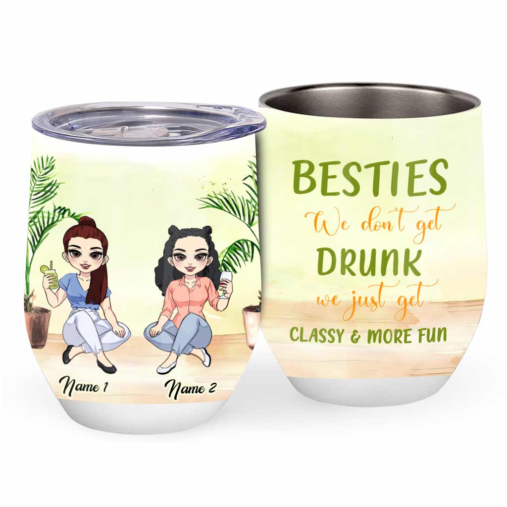 Meilleures amies, on ne boit pas - Gobelet à vin personnalisé