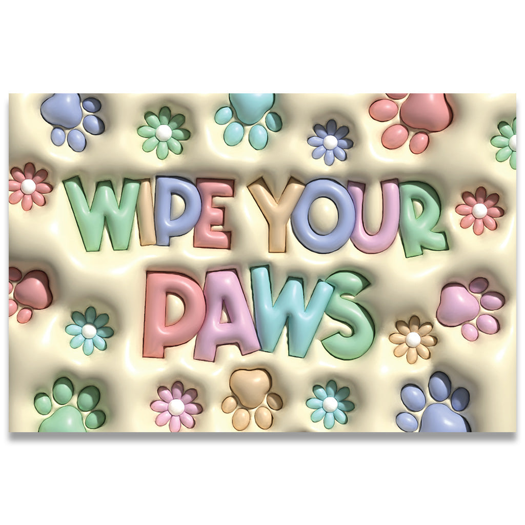 Tapis de porte pour chien « Essuyez vos pattes »