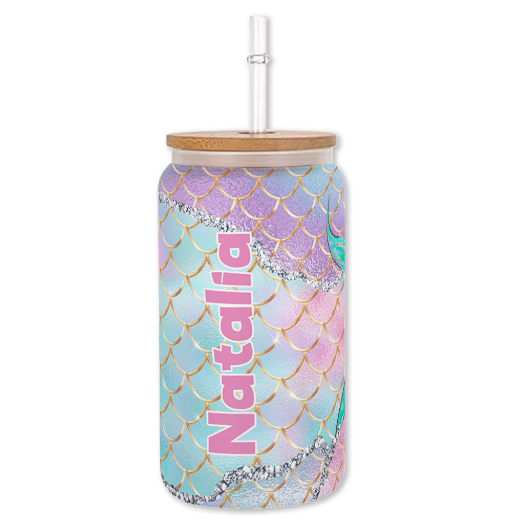 Plage, s'il vous plaît, je suis une sirène - Canette en verre personnalisée pour les amoureux de la mer