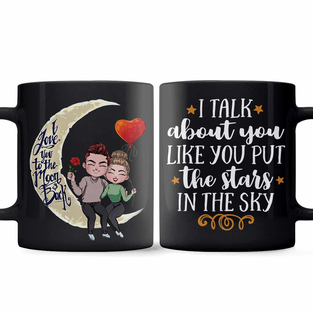 Je t'aime jusqu'à la lune et retour - Mug personnalisé pour couple