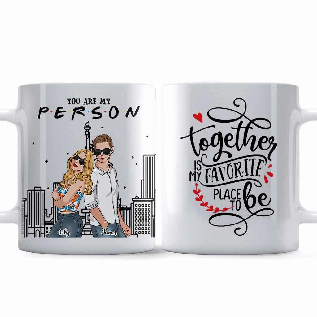 Être ensemble, c'est mon endroit préféré - Mug personnalisé pour couple