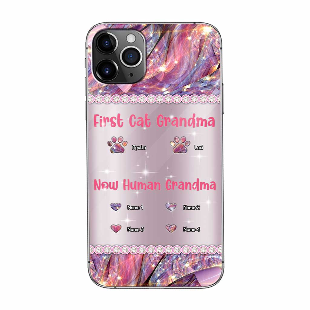 Coque de téléphone personnalisée « Mamie Chat Humaine » pour la fête des mères