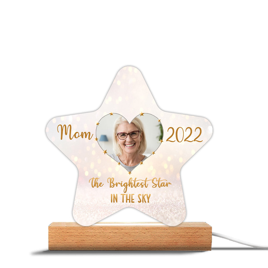 L'étoile la plus brillante du ciel - Plaque lumineuse personnalisée en forme de maman pour la fête des mères