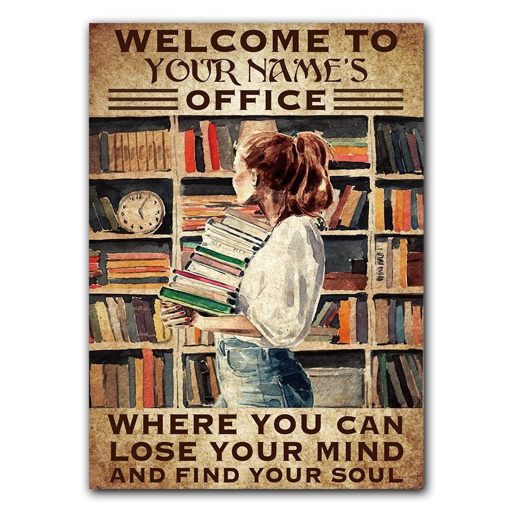Welcome To My Office - Book Personalized Rectangle Metal Sign