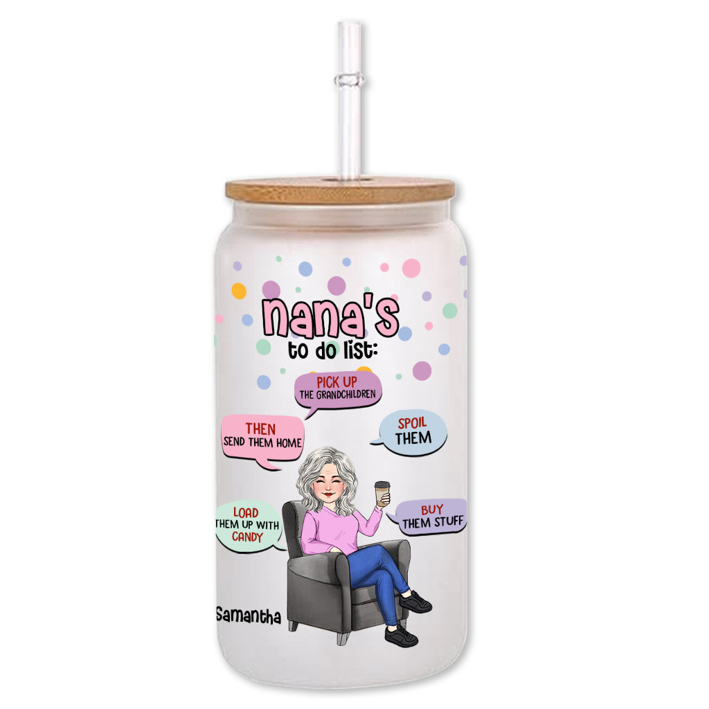 Liste de choses à faire de mamie - Verre à canette personnalisé pour grand-mère