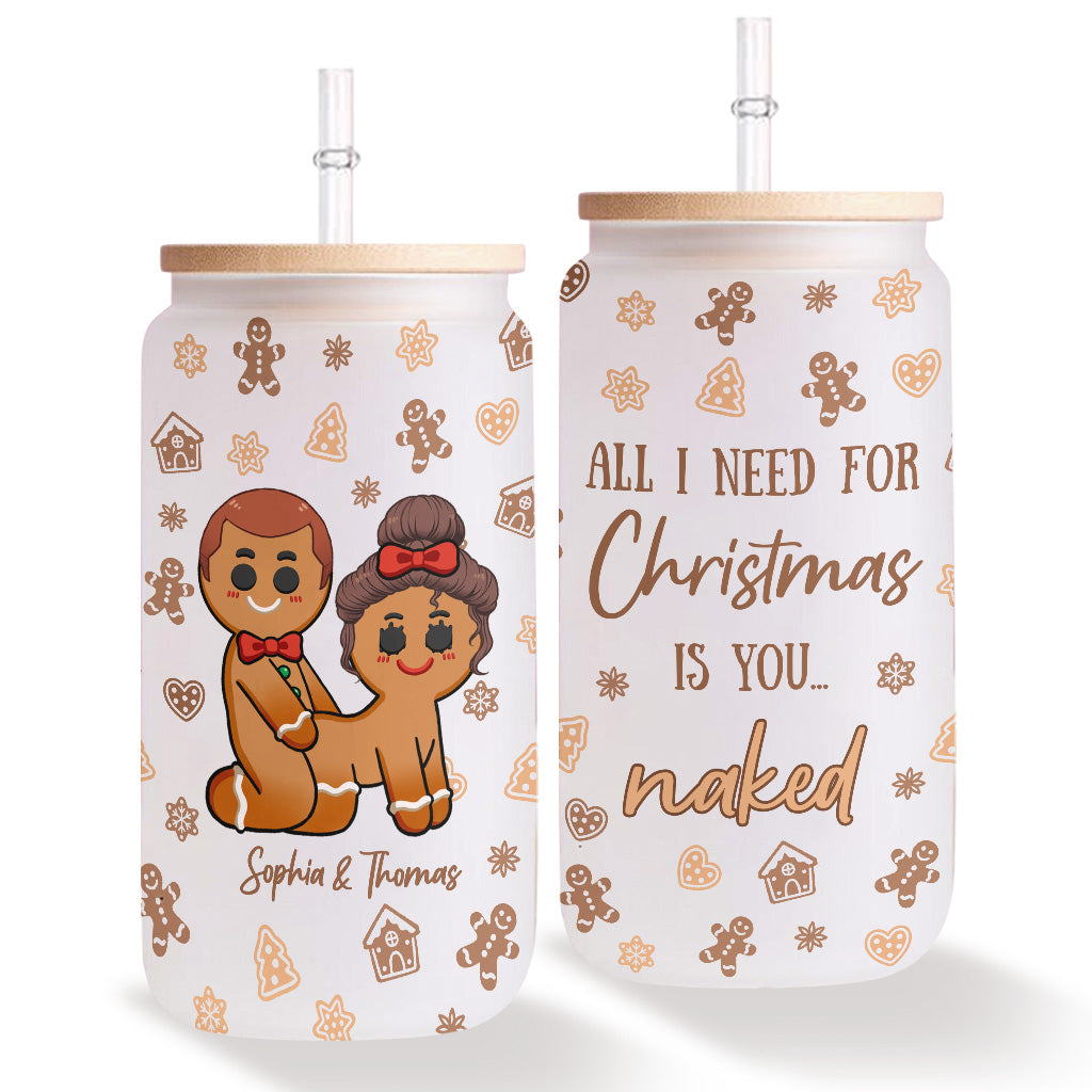 Tout ce qu'il me faut pour Noël - Verre à canette personnalisé pour couple