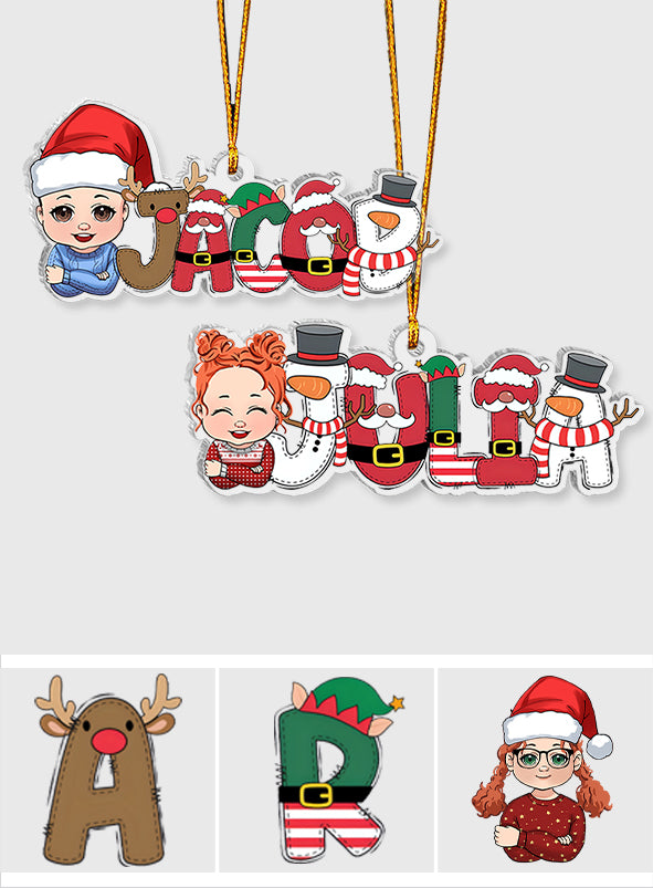 Joyeux Noël - Ornement transparent personnalisé pour enfant