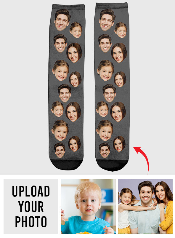 Chaussettes personnalisées pour toute la famille - Face personnalisée