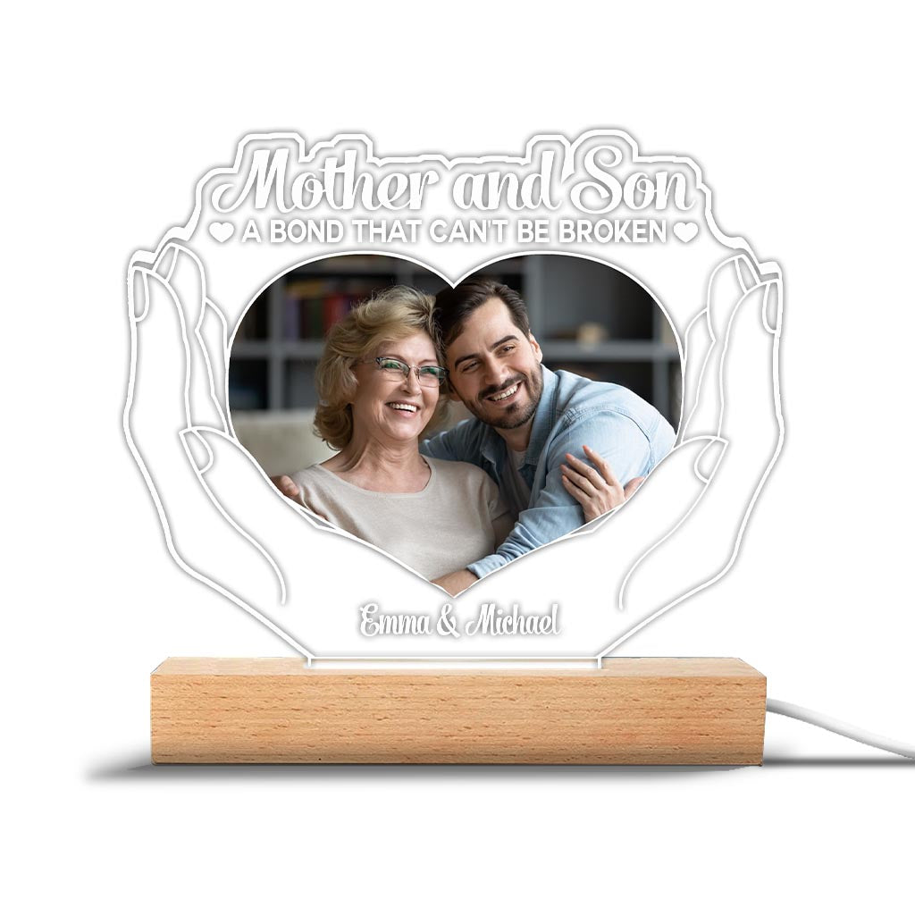 L'amour entre une mère et ses enfants - Cadeau pour maman, fille, fils - Plaque lumineuse personnalisée