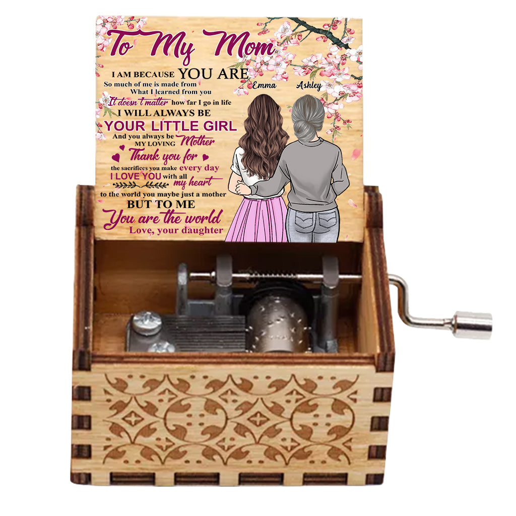 I Am Because You Are - Personalized Mother's Day Mother Hand Crank Music Box