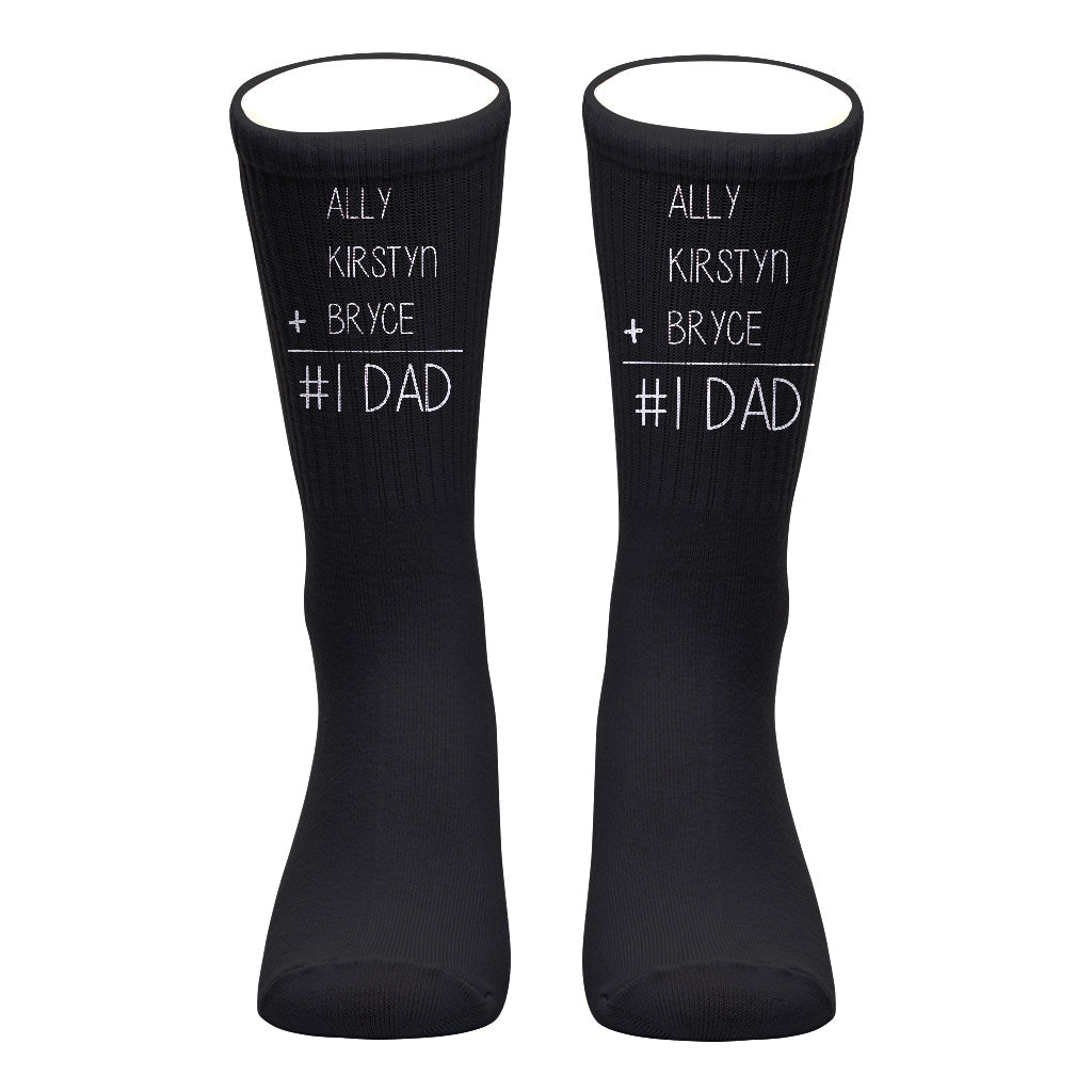 #1 Dad - Gift for dad, grandma, grandpa, mom, uncle, aunt - Personalized Socks
