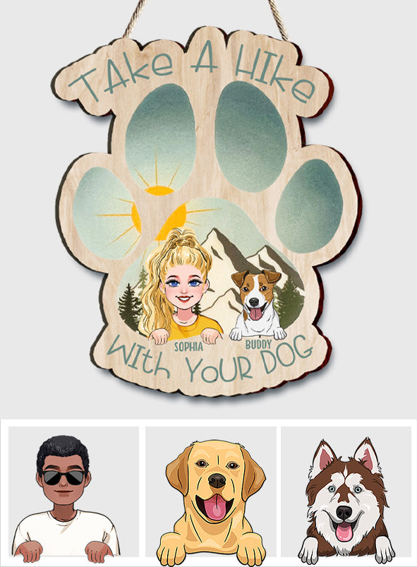 Partez en randonnée - Panneau en bois personnalisé pour la randonnée