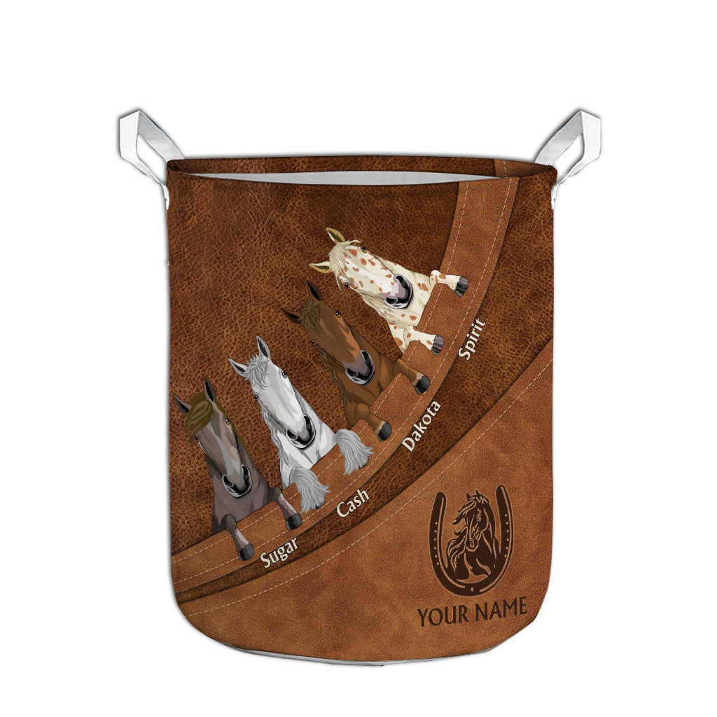 Panier de rangement personnalisé pour chevaux Love Horse