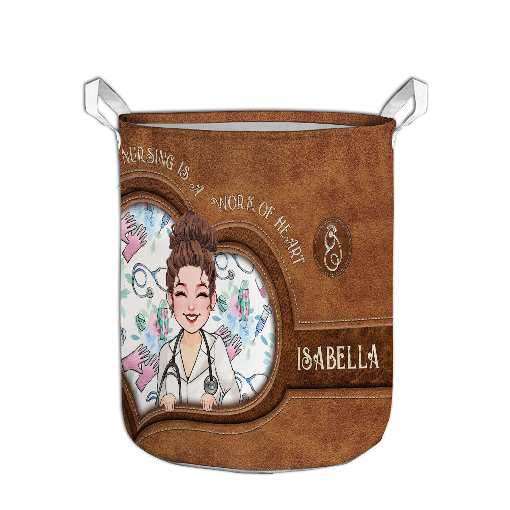 Les soins infirmiers sont un travail de cœur - Panier de rangement personnalisé pour infirmières