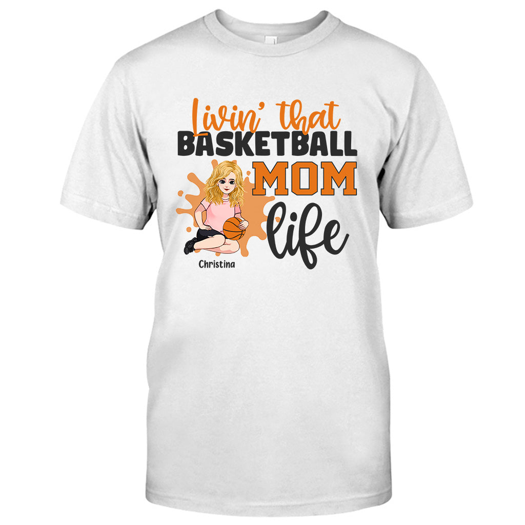 Vivre pleinement sa vie de maman - T-shirt et sweat à capuche personnalisés pour la fête des mères, sur le thème du basketball