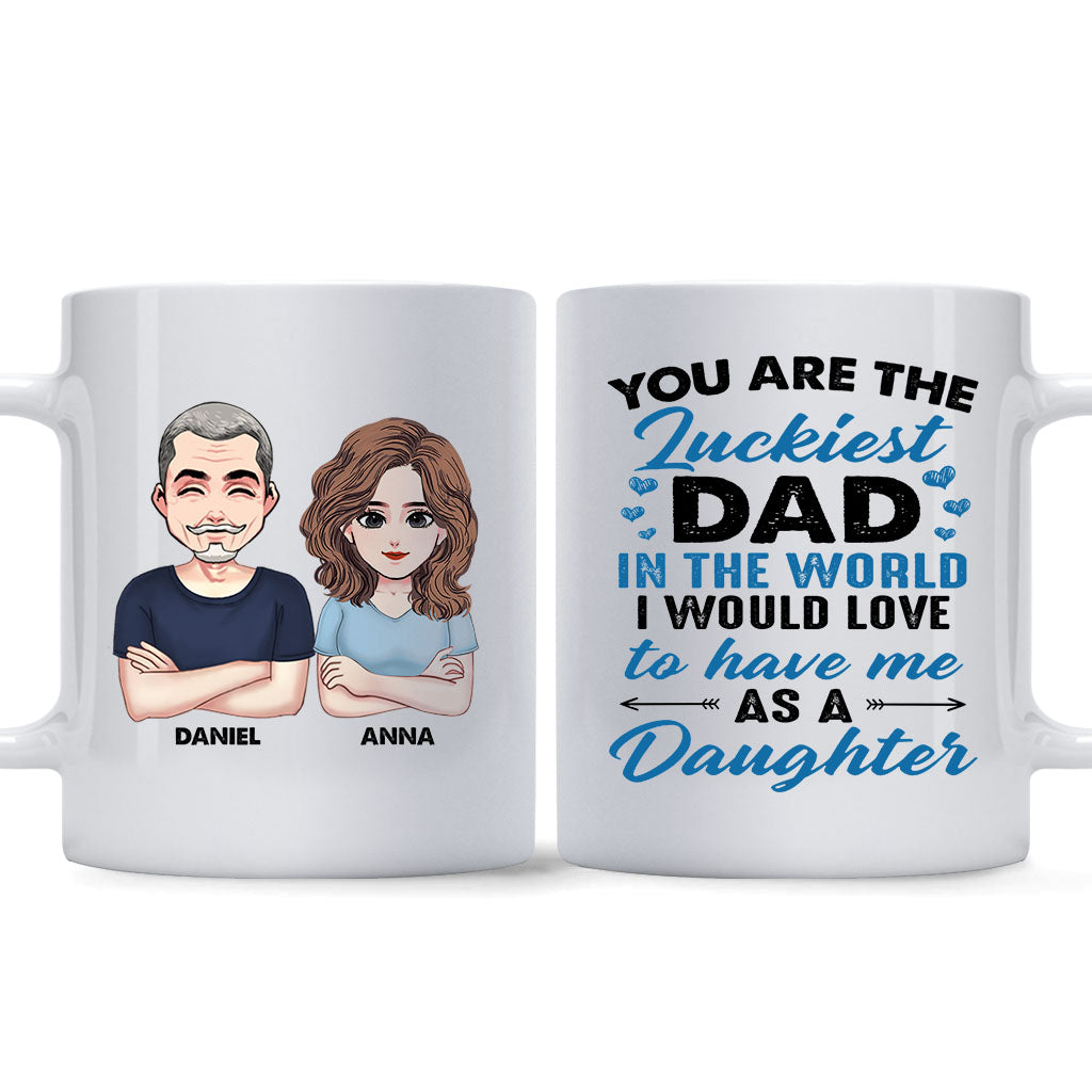 Tu es le papa le plus chanceux - Mug personnalisé pour papa