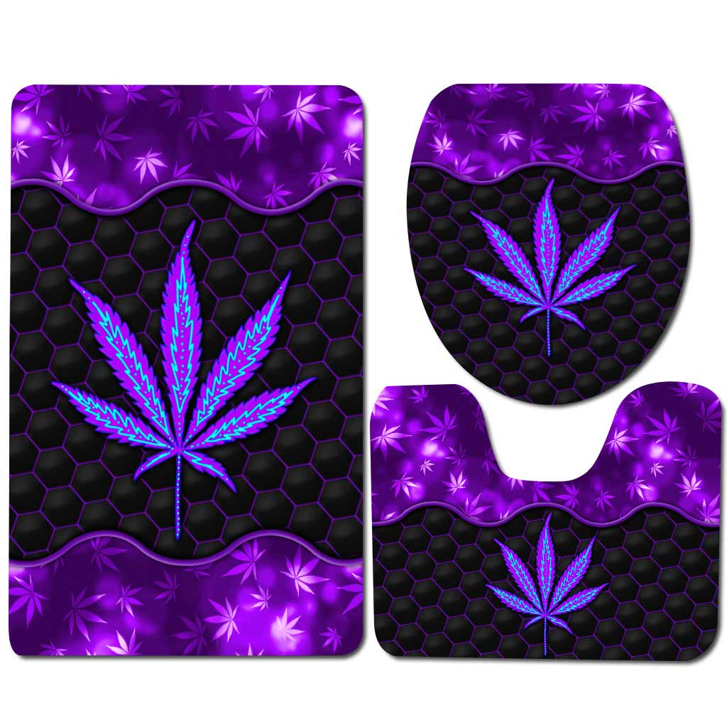 Tapis de bain Magic Purple Leaf - Weed (3 pièces)