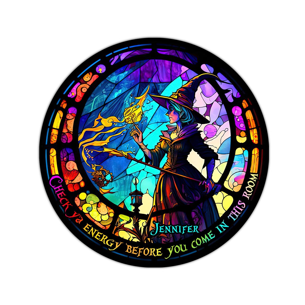 Vérifiez votre énergie - Tapis rond de sorcière personnalisé