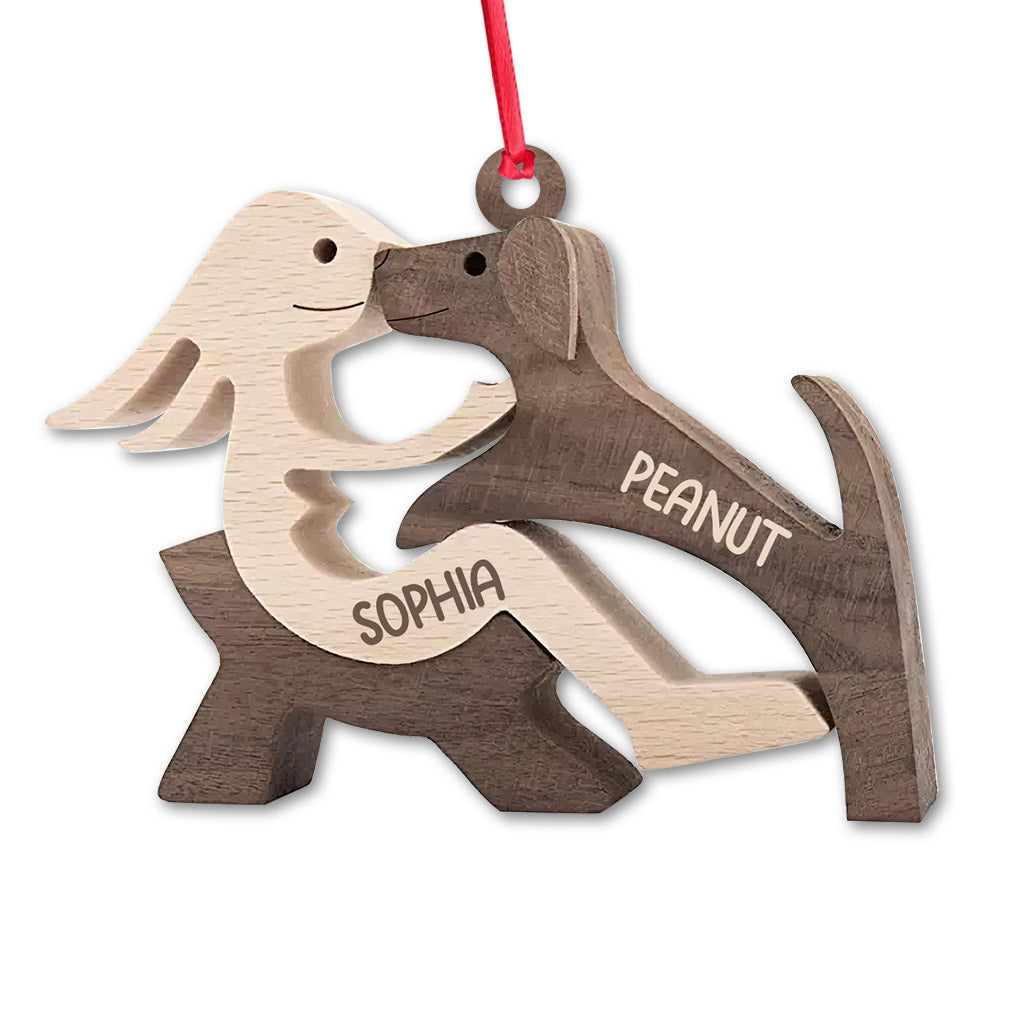 La vie est plus belle avec mes chiens - Ornement de Noël personnalisé pour chien (Impression recto verso)