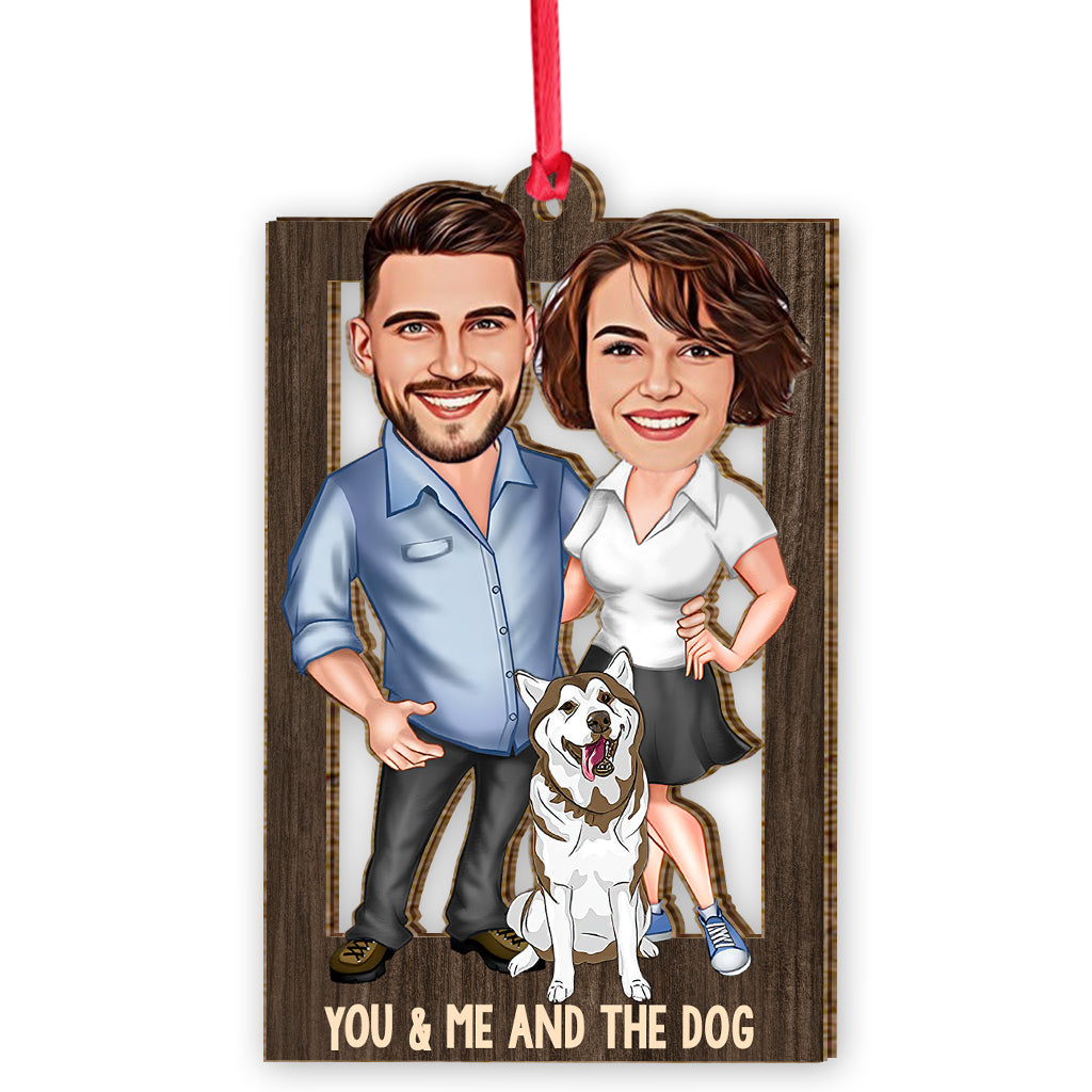 You & Me And The Dogs - Personalized Couple Ornament