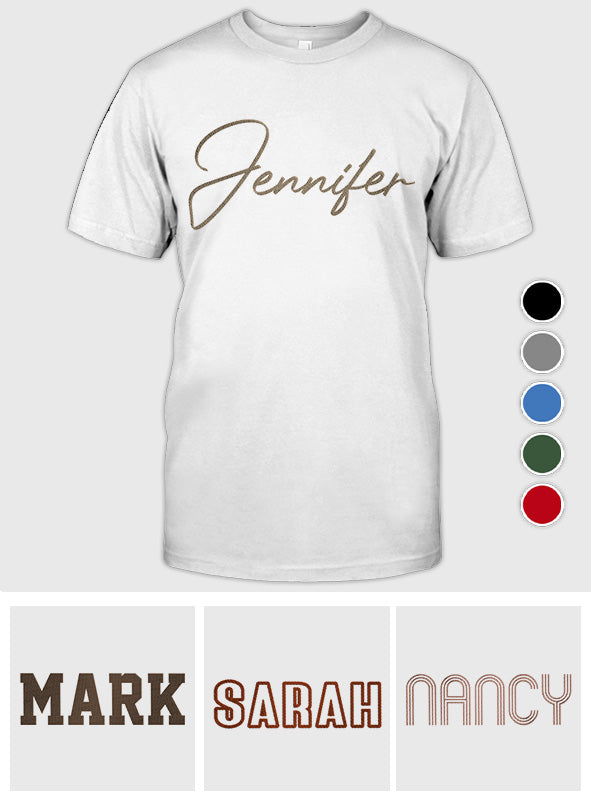 T-shirt brodé personnalisé avec nom de belle-mère